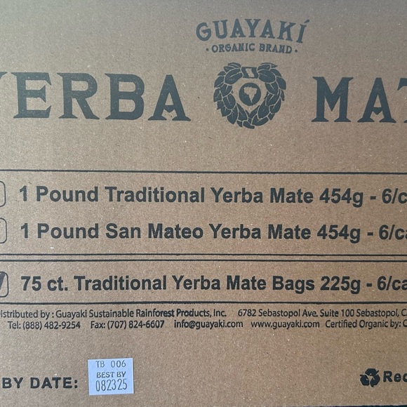 Guayaki organic Yerba mate tea bags 75 counts - Picture 6 of 7
